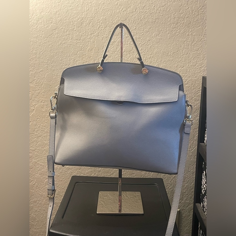 Furla My Piper Ladies Medium Gray Lthr Top Handle Crossbody Bag